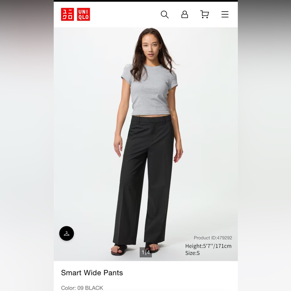 Uniqlo Black Wide Leg Women's Pants size small